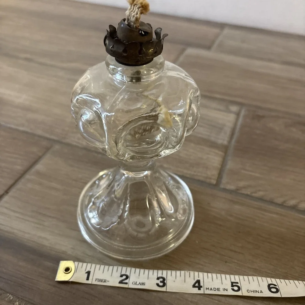 Antique Miniature Keronsene Oil Lamp Bullseye Pattern